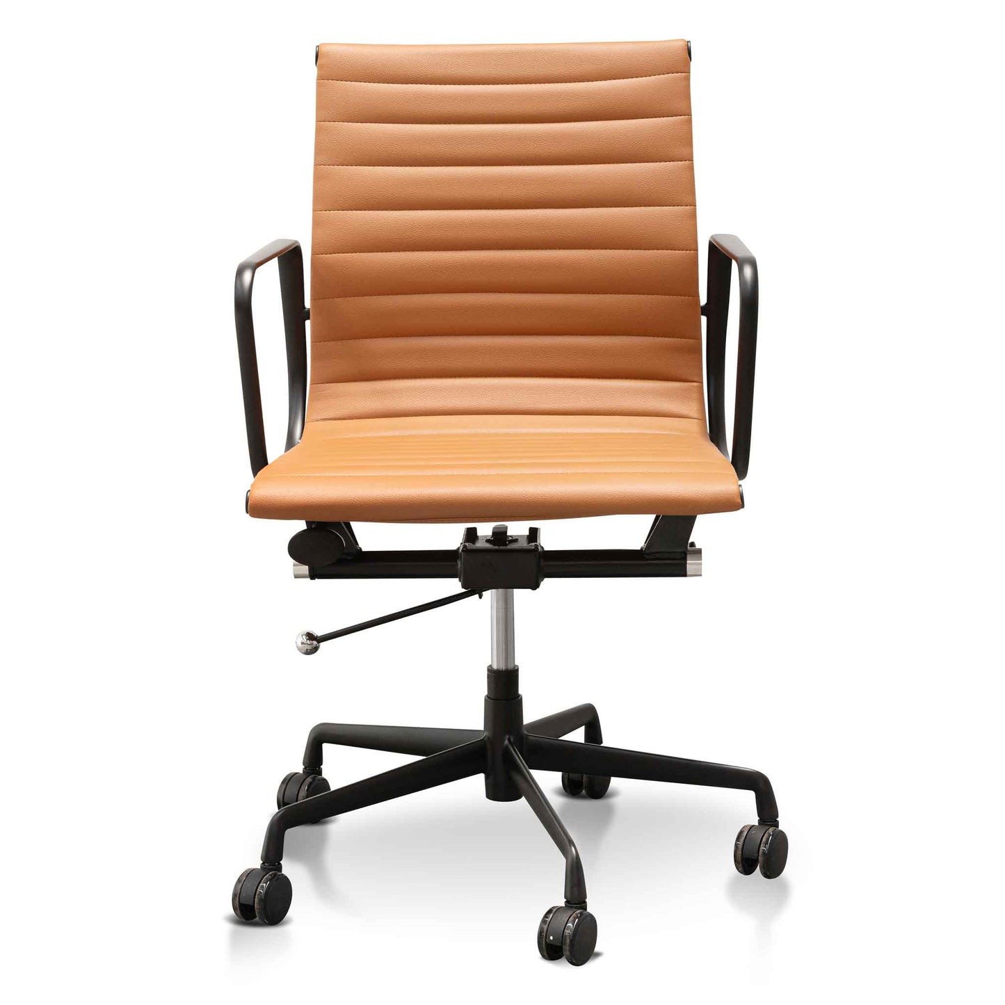 The Simon Office Chair - Saddle Tan with a Black Frame