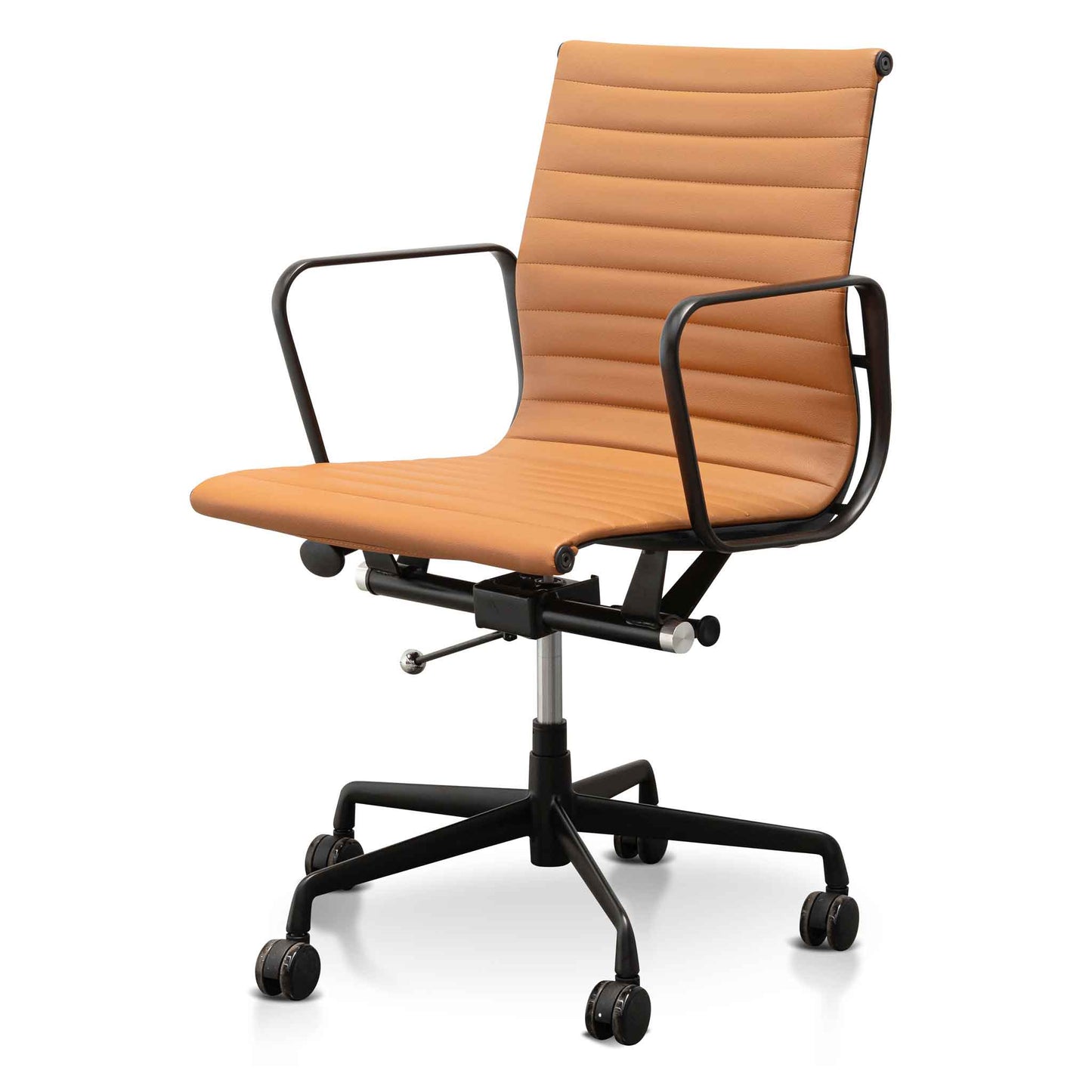 The Simon Office Chair - Saddle Tan with a Black Frame