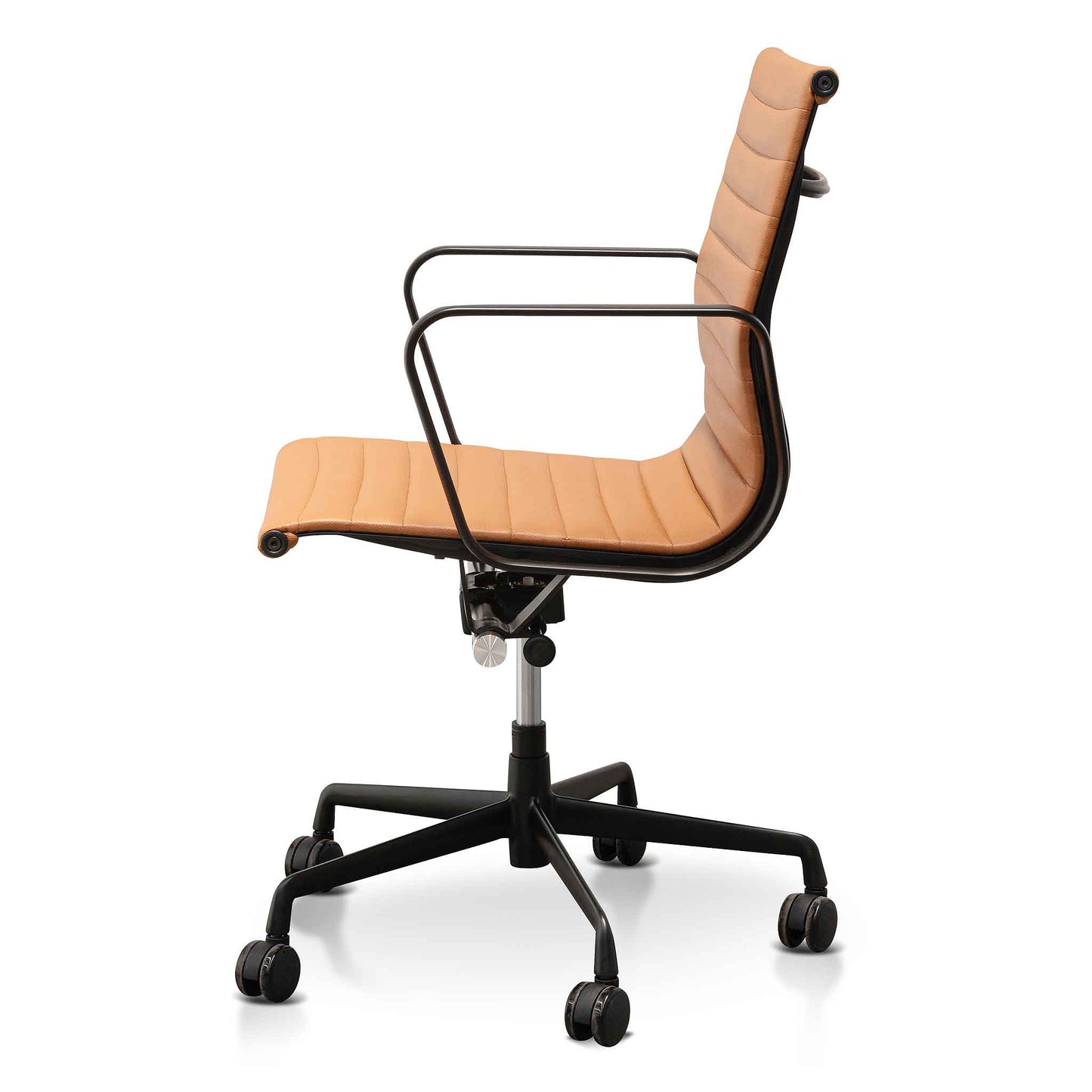 The Simon Office Chair - Saddle Tan with a Black Frame