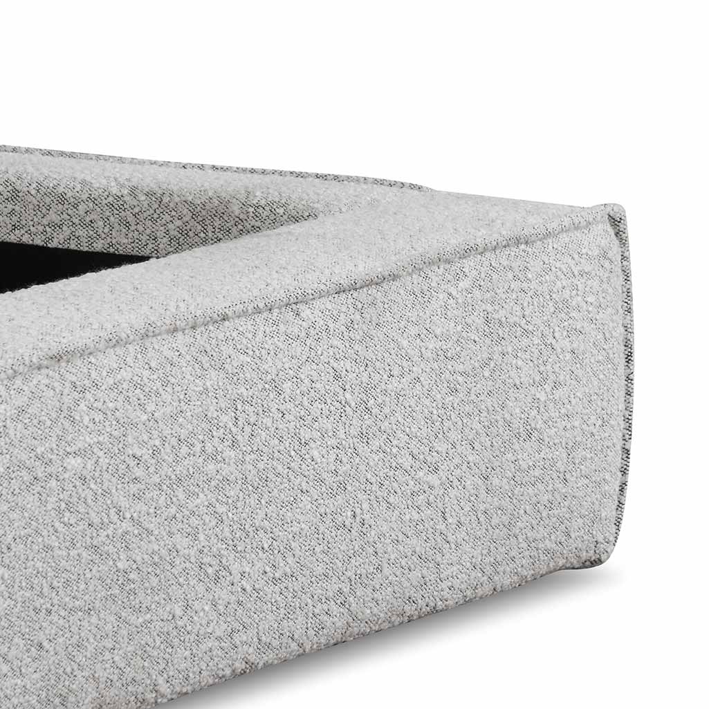 Aggie Queen Sized Bed Frame - Pepper Boucle