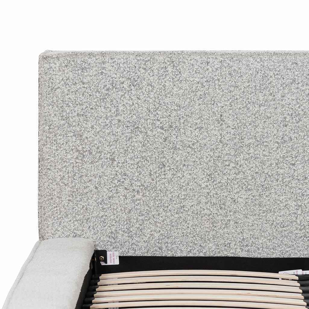 Aggie Queen Sized Bed Frame - Pepper Boucle