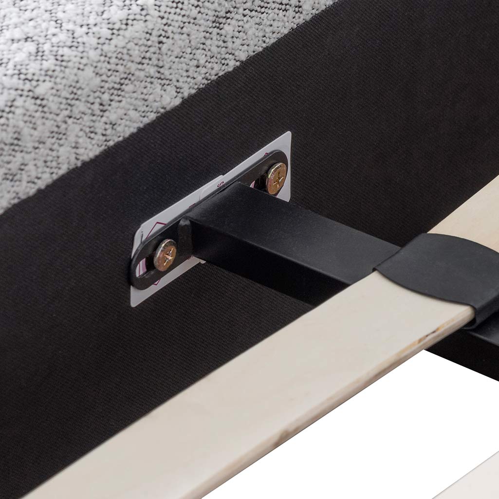 Aggie Queen Sized Bed Frame - Pepper Boucle