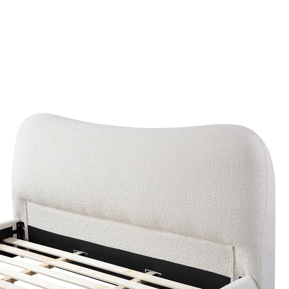 Cloud King Bed Frame - Cream White Boucle