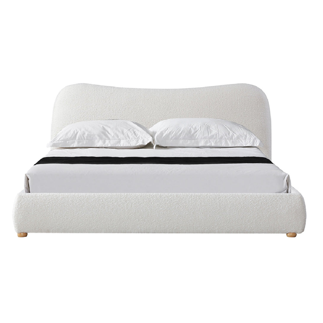 Cloud King Bed Frame - Cream White Boucle