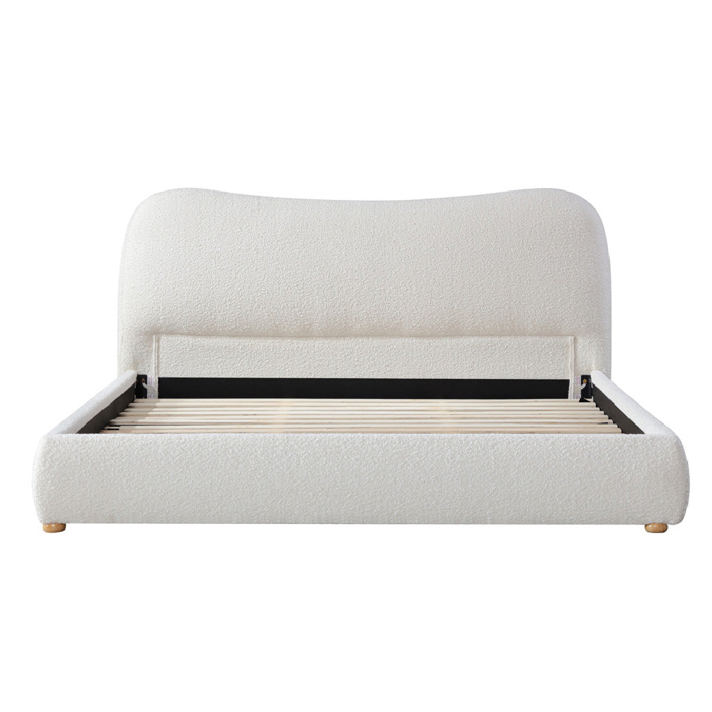 Cloud King Bed Frame - Cream White Boucle