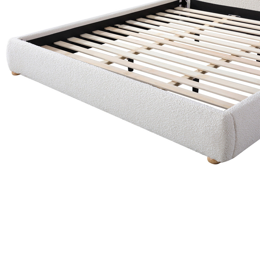 Cloud King Bed Frame - Cream White Boucle