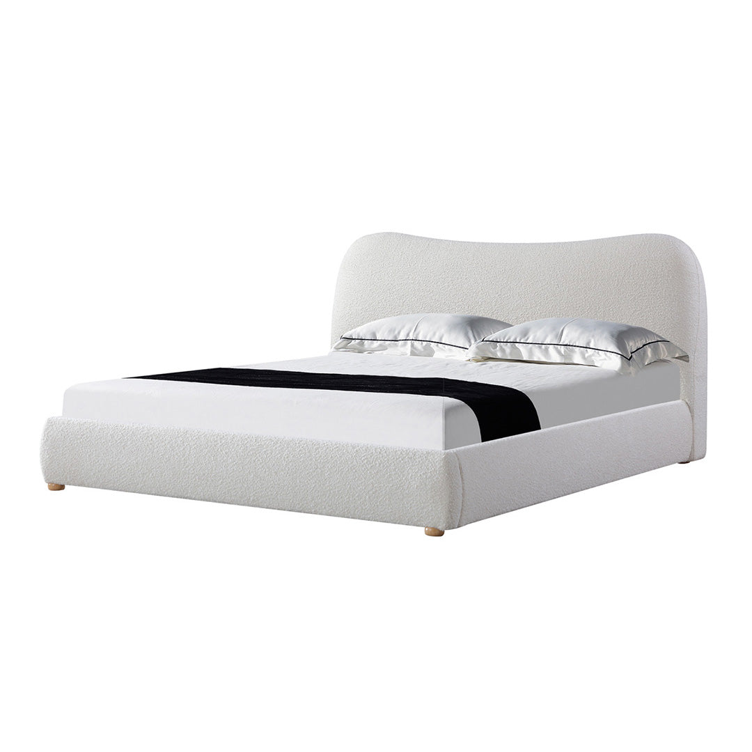Cloud King Bed Frame - Cream White Boucle