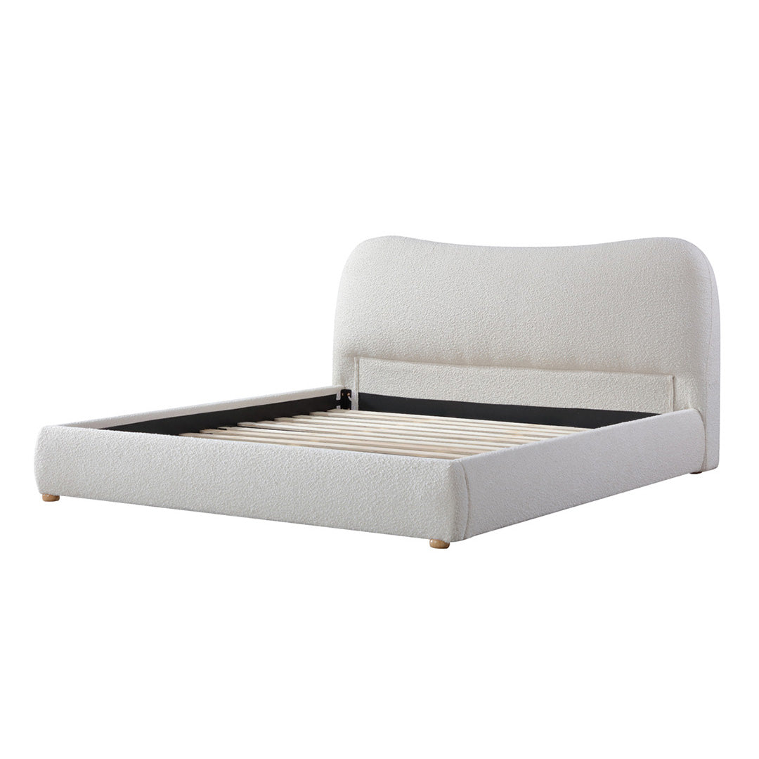 Cloud King Bed Frame - Cream White Boucle