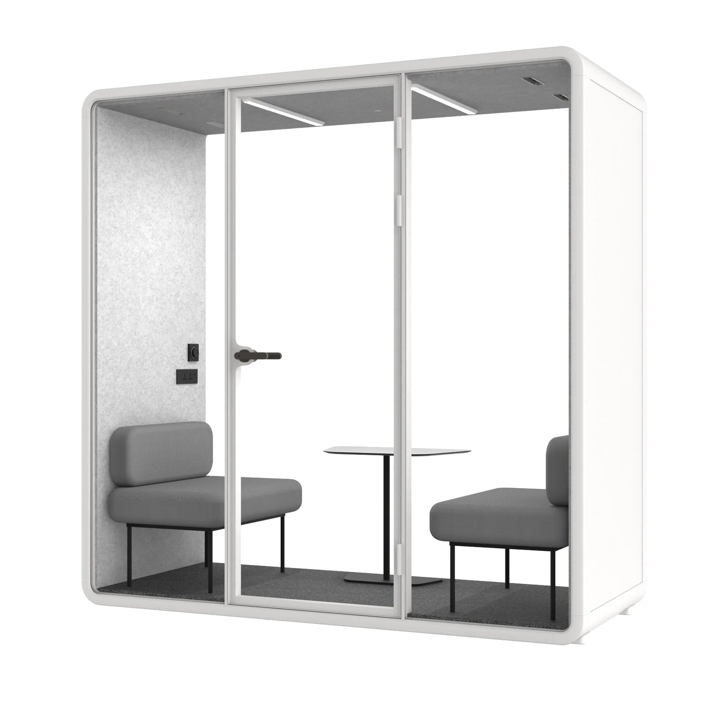 Evolve 2 Person Slim Large Meeting Pod in White by Humble Office