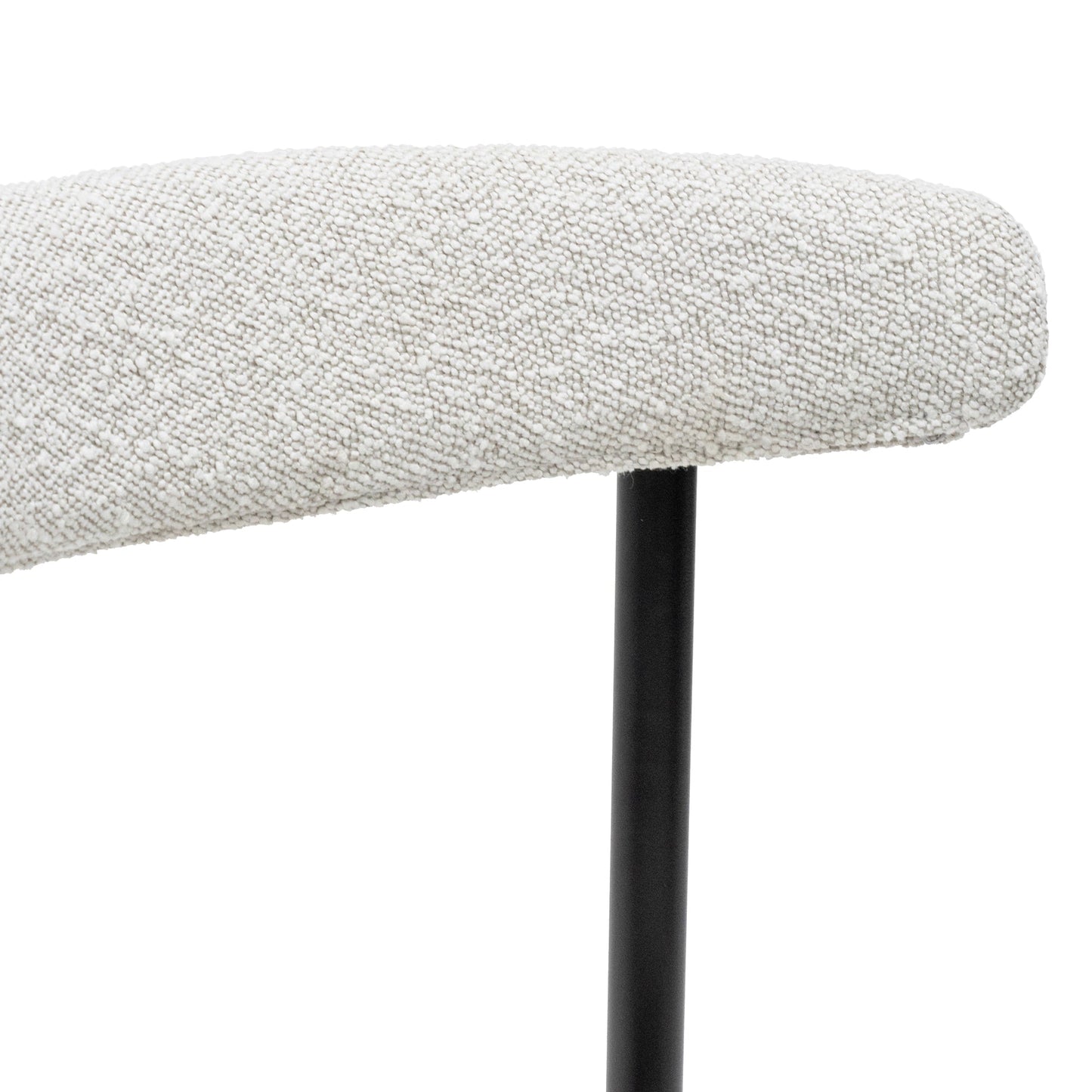 The Zara Dining Chair - Moon White Boucle with Black Legs (Set of 2)