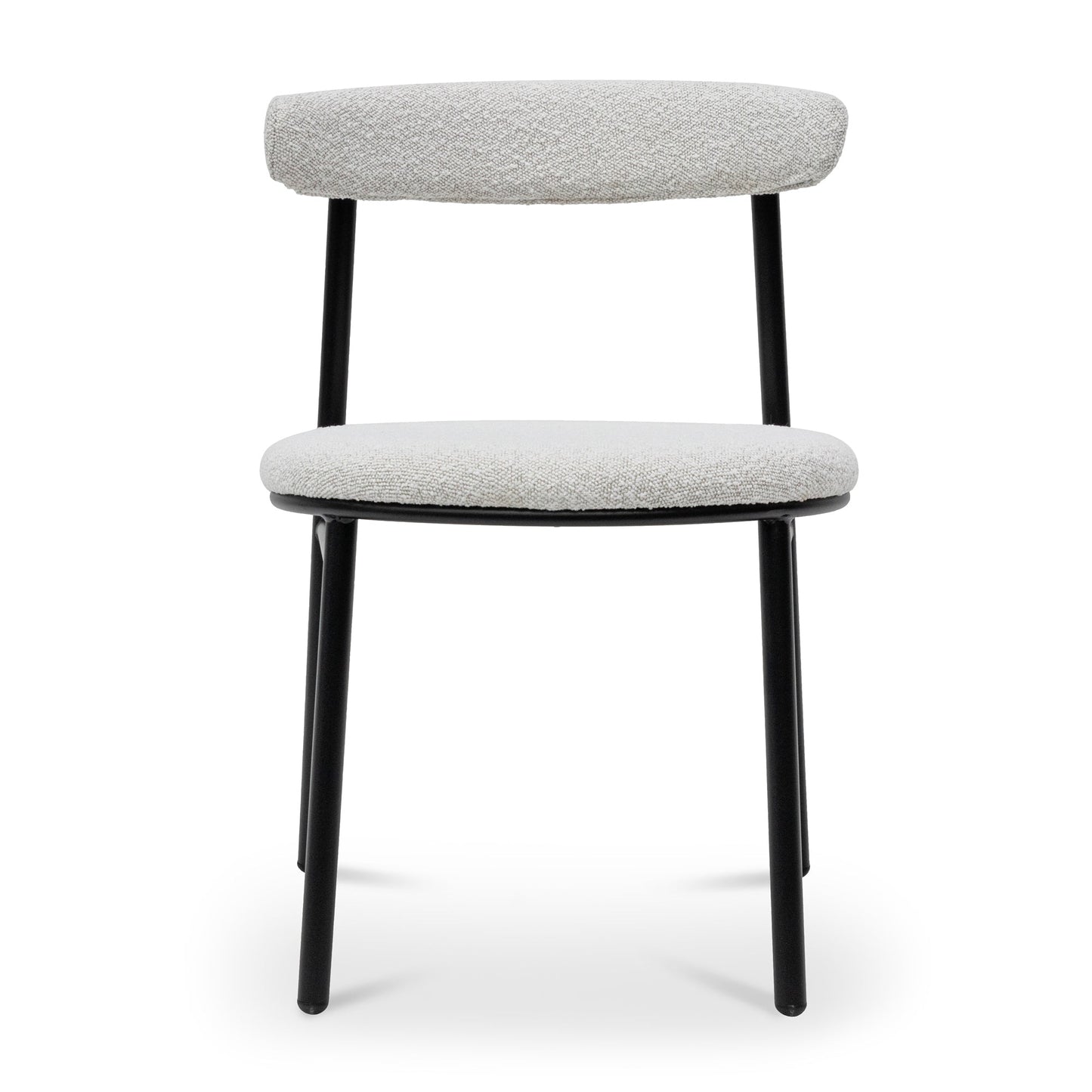 The Zara Dining Chair - Moon White Boucle with Black Legs (Set of 2)