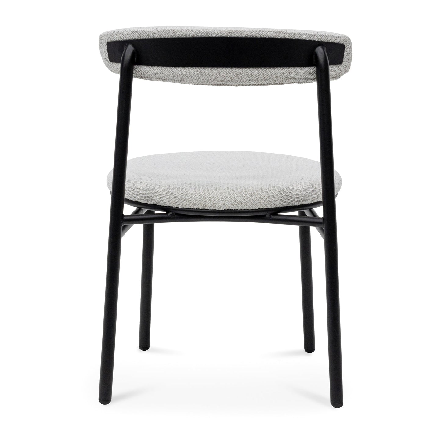 The Zara Dining Chair - Moon White Boucle with Black Legs (Set of 2)