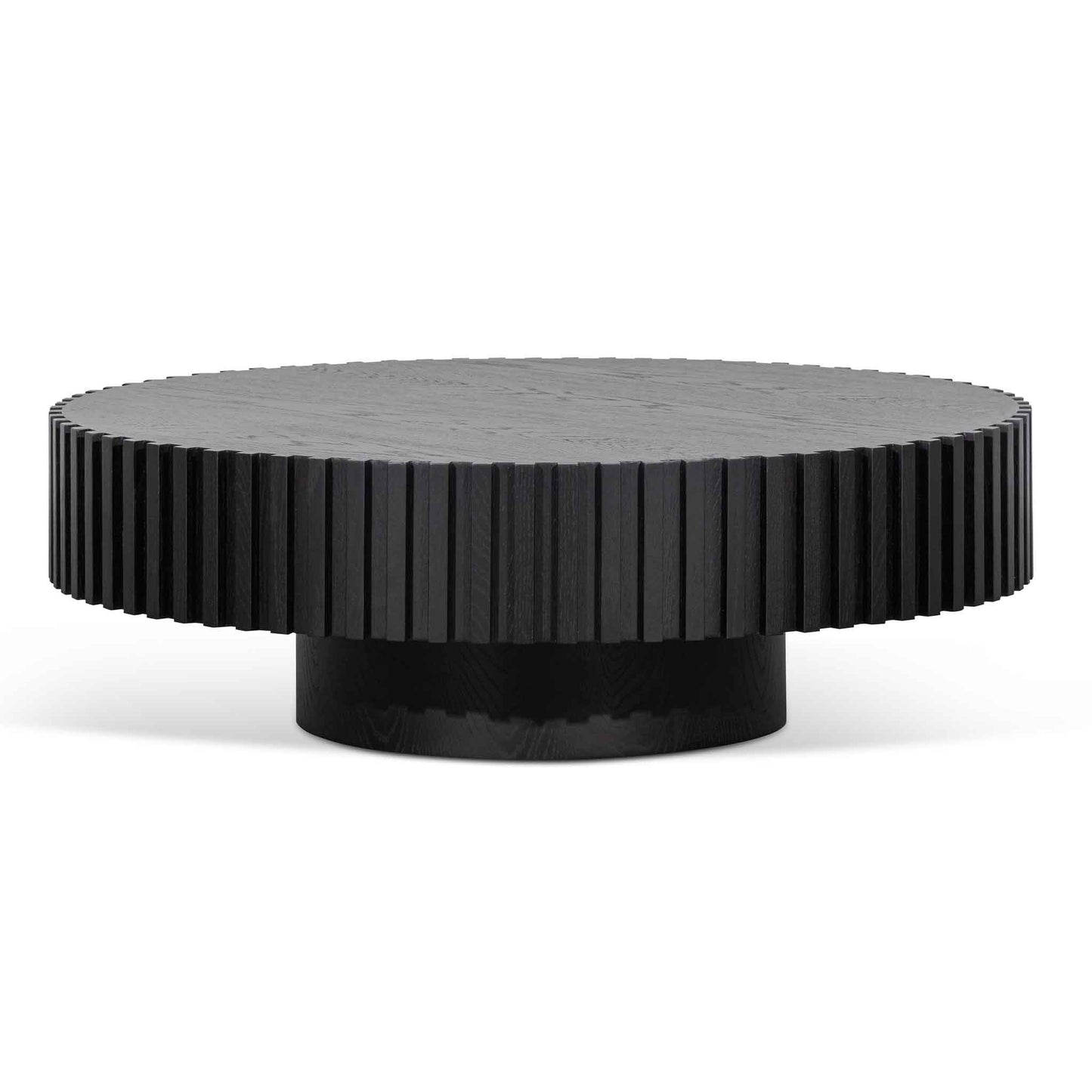 Rhys Oak Round Coffee Table - Black