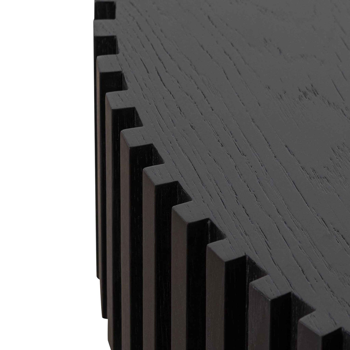 Rhys Oak Round Coffee Table - Black