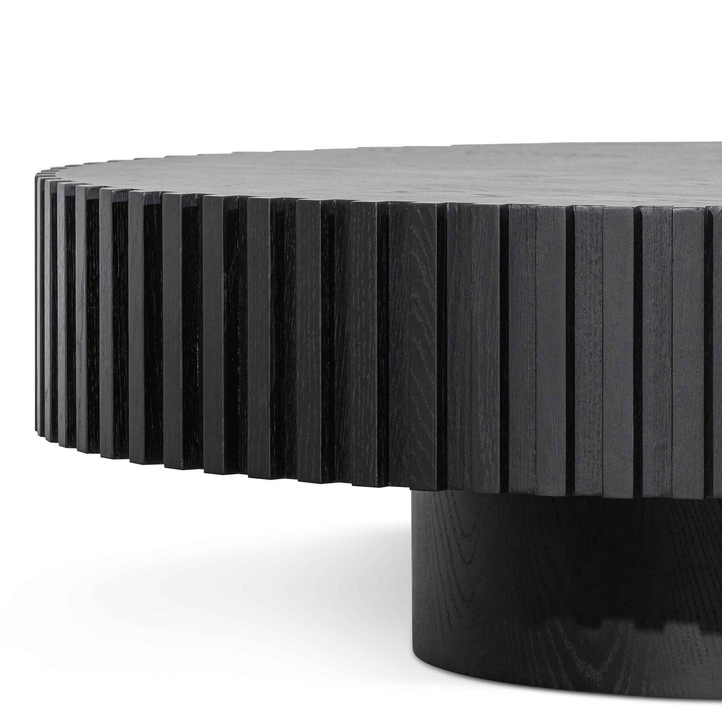 Rhys Oak Round Coffee Table - Black