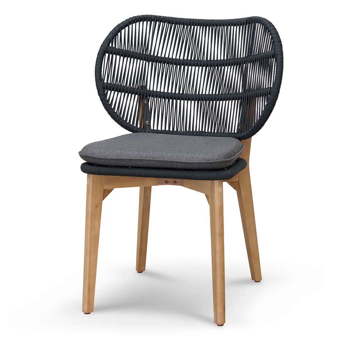 Lilly Outdoor Dining Chair - Anthracite Grey Cushion (Set of 2)