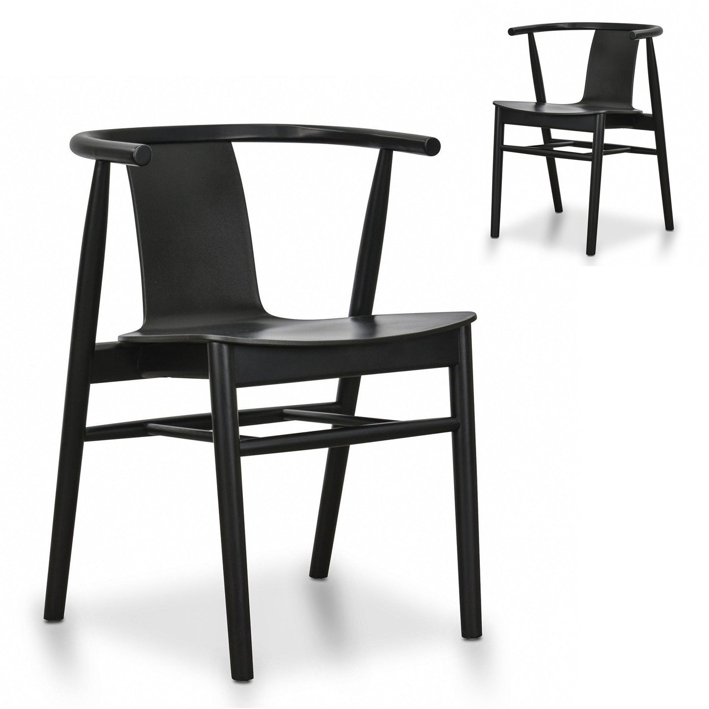 Luna Dining Chairs - Black Shell - Black Seat (Set of 2)