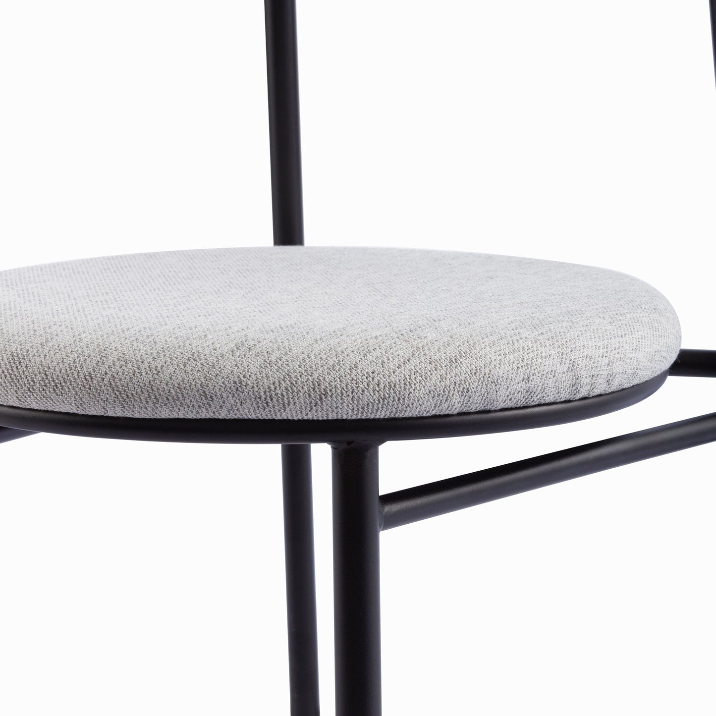 The Zara Dining Chair - Silver Grey with Black Legs (Set of 2)