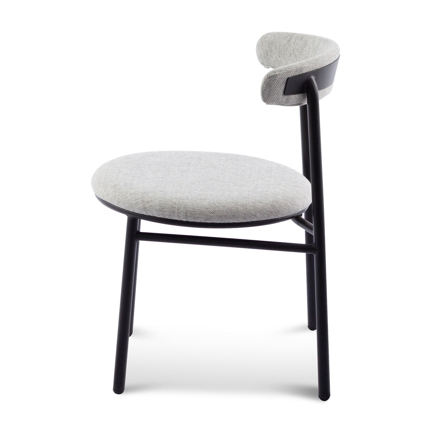The Zara Dining Chair - Silver Grey with Black Legs (Set of 2)
