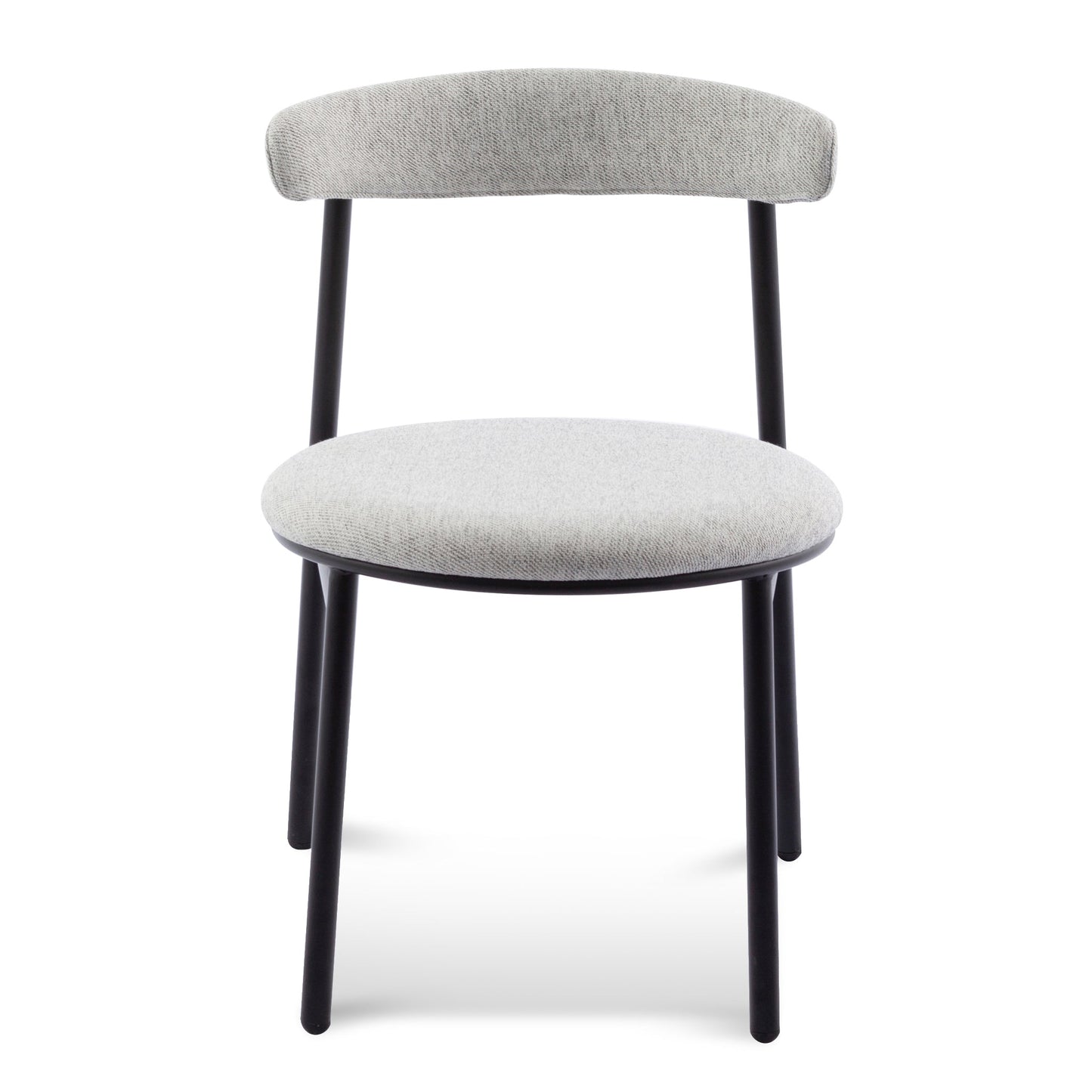 The Zara Dining Chair - Silver Grey with Black Legs (Set of 2)