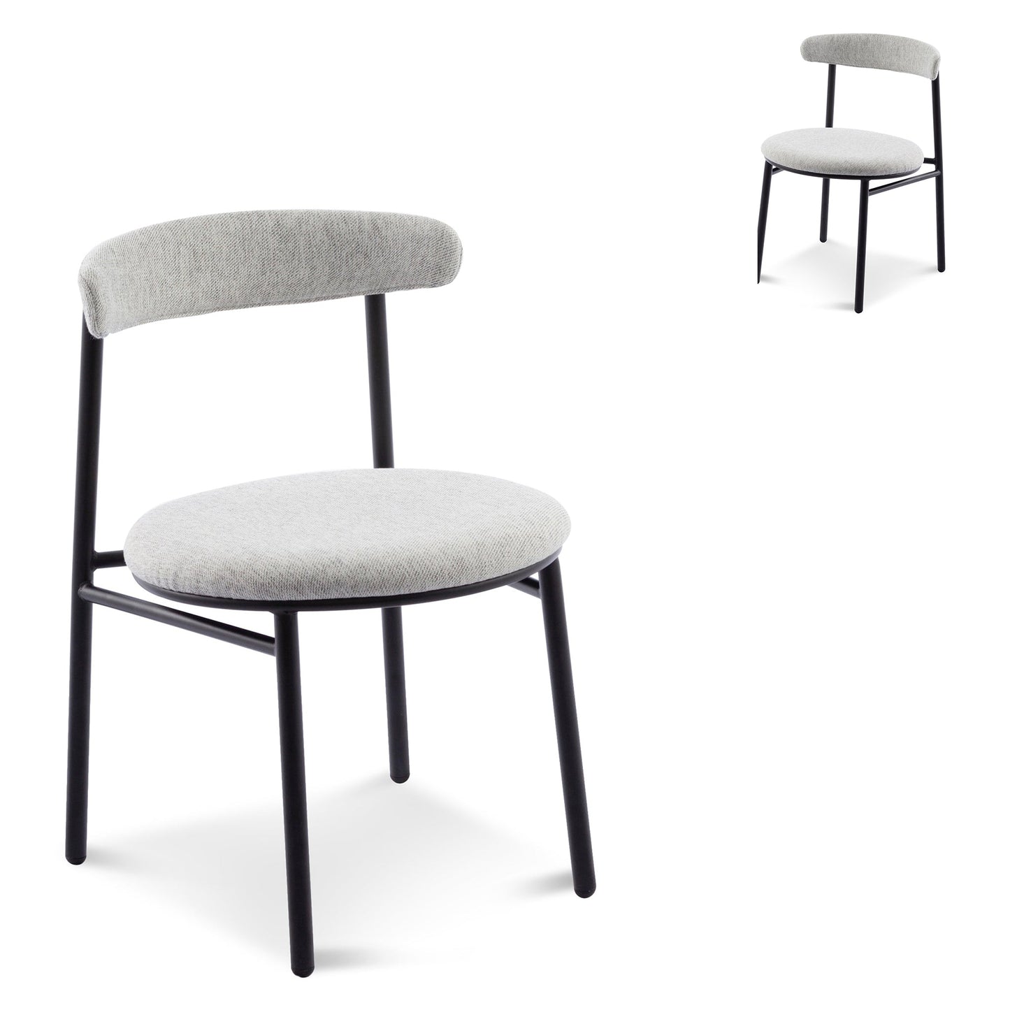 The Zara Dining Chair - Silver Grey with Black Legs (Set of 2)