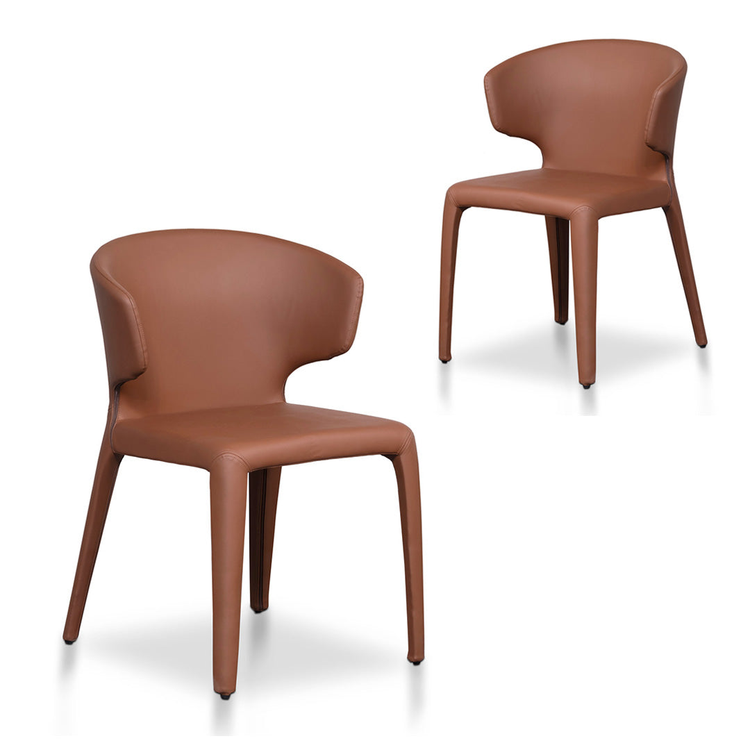 The Ally Dining Chair in Brown (Set of 2)