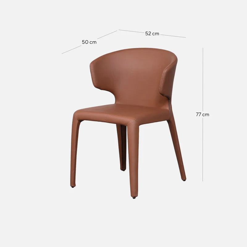The Ally Dining Chair in Brown (Set of 2)