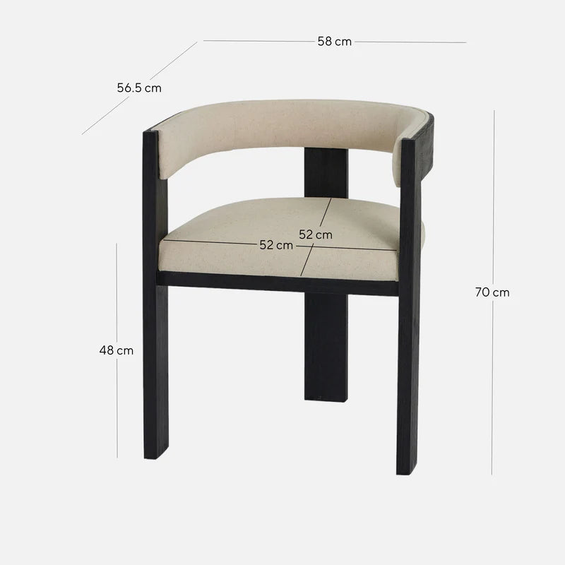 Eli Black ELM Dining Chair - Light Beige (Set of 2)