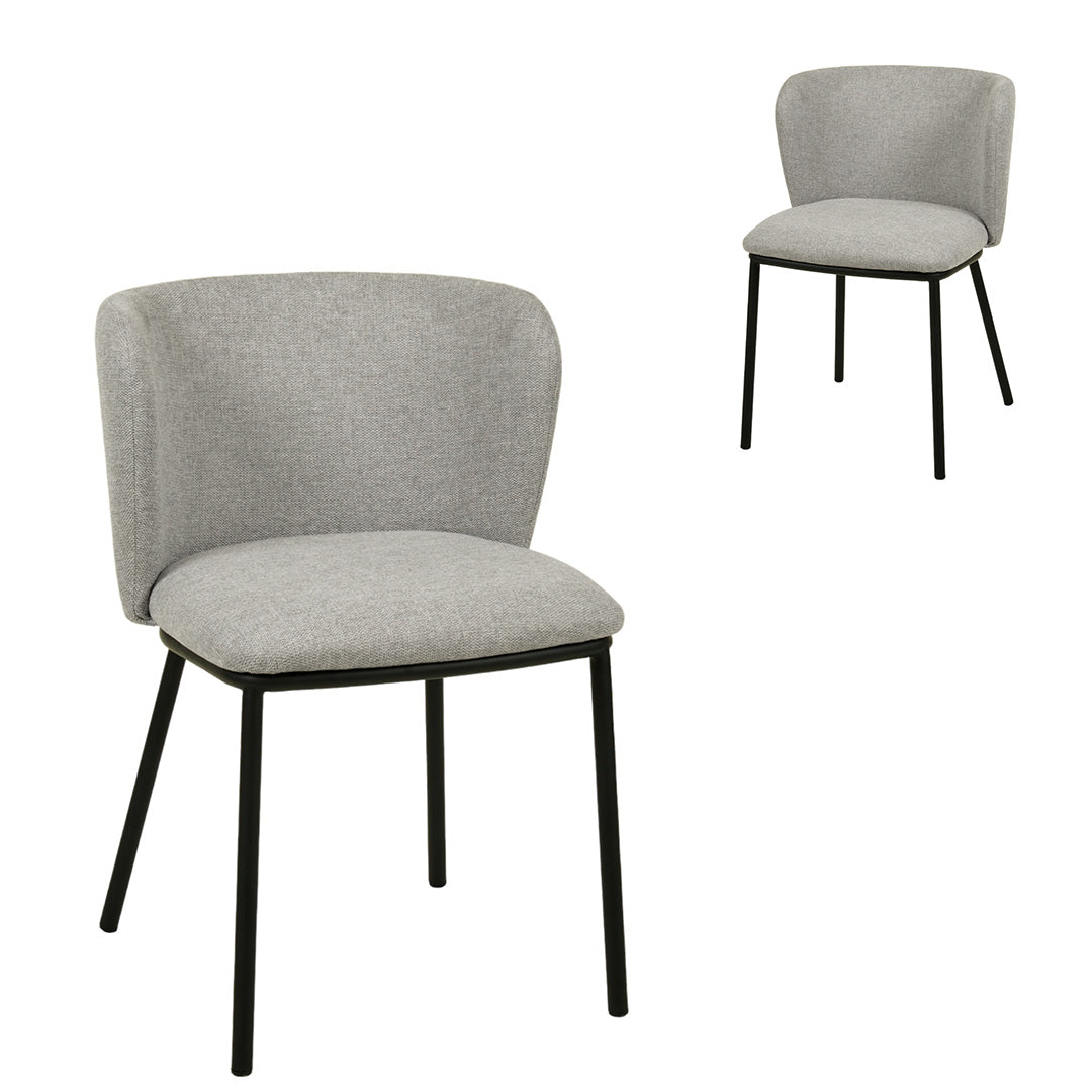 The Harper Dining Chair in Coastal Light Grey (Set of 2)