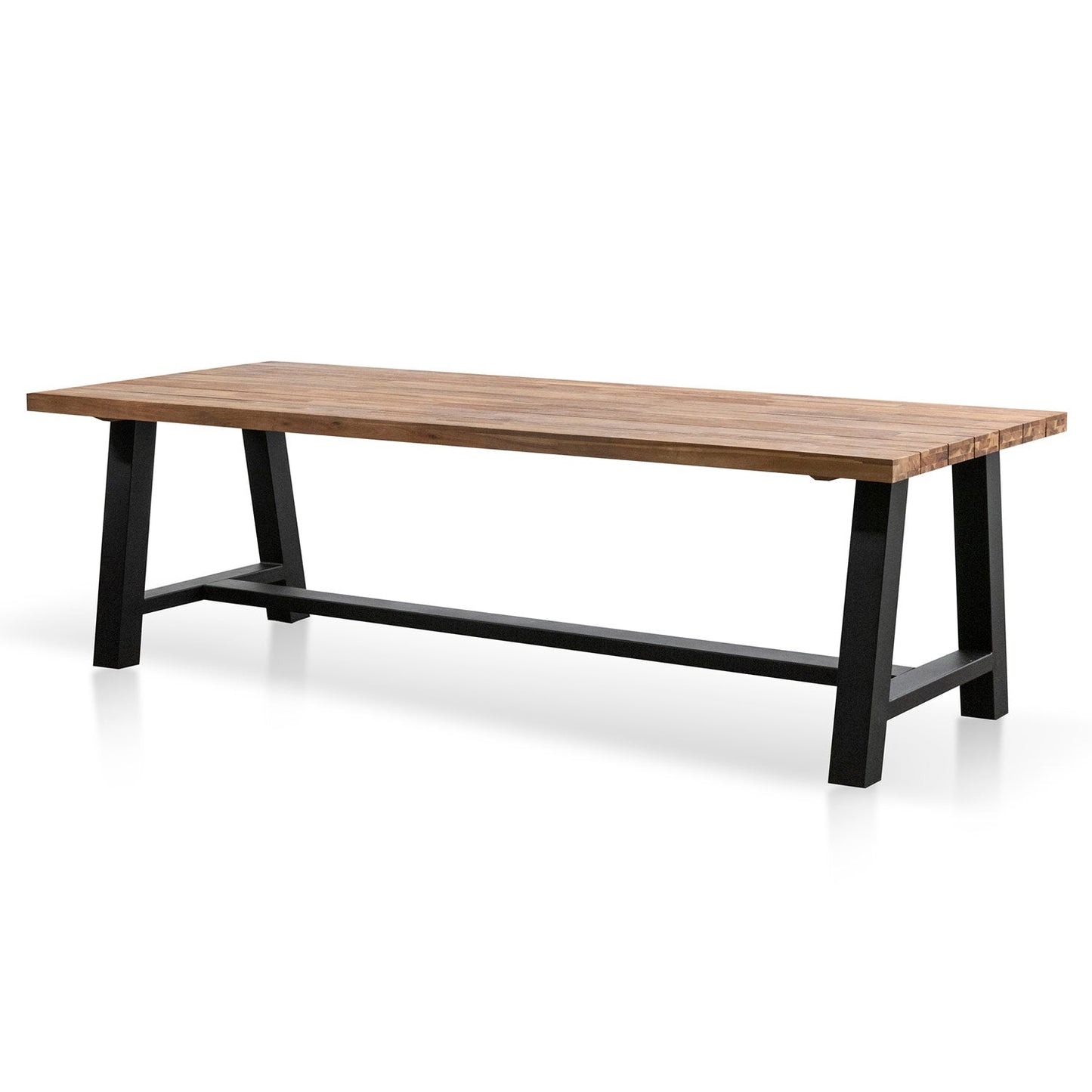 Vincent Outdoor Dining Table - Natural Top and Black Base