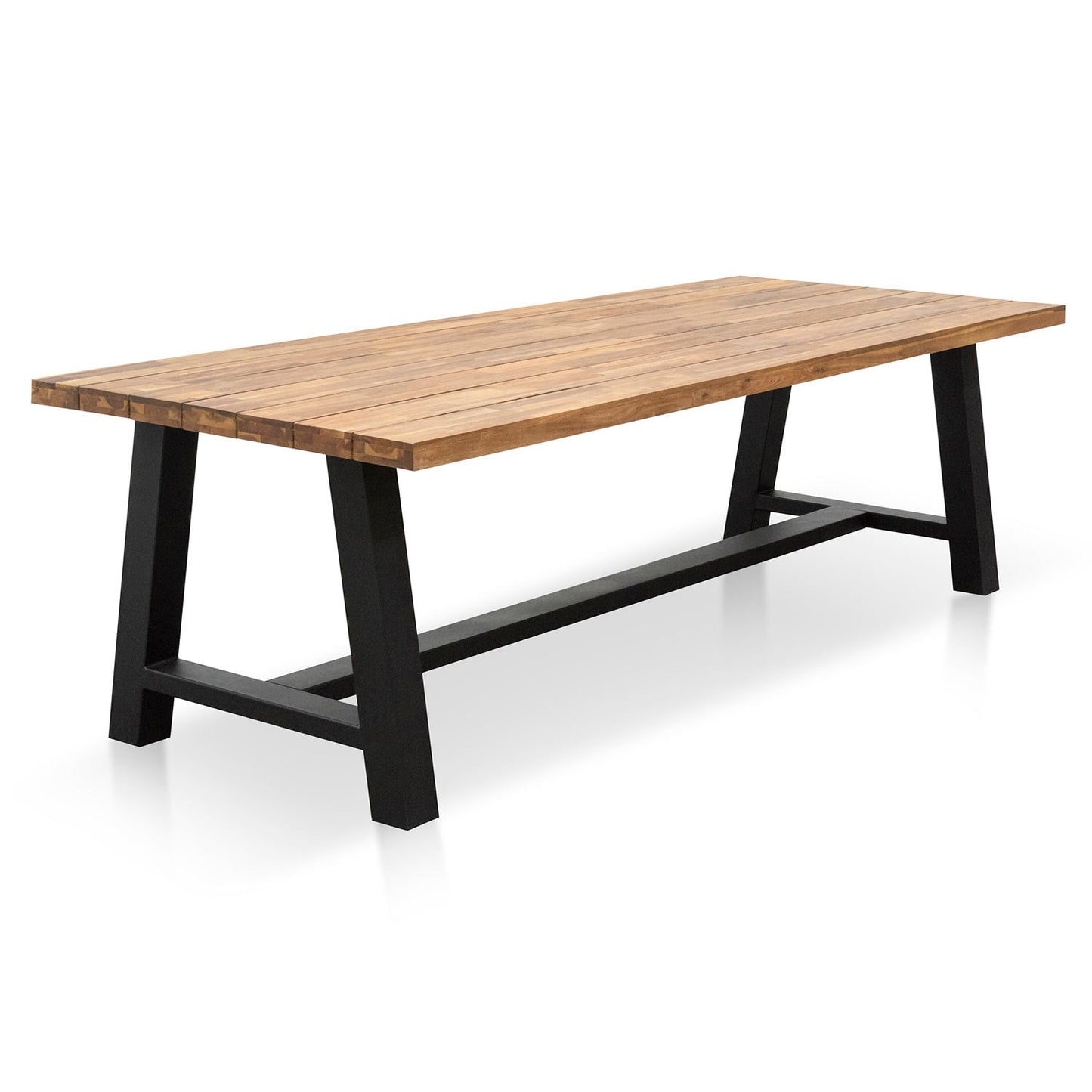 Vincent Outdoor Dining Table - Natural Top and Black Base