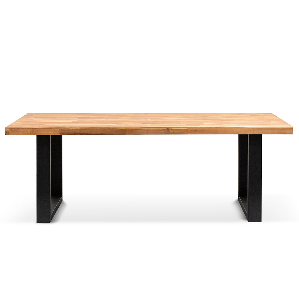 Linc 2.1m Dining Table - Natural with Black Leg