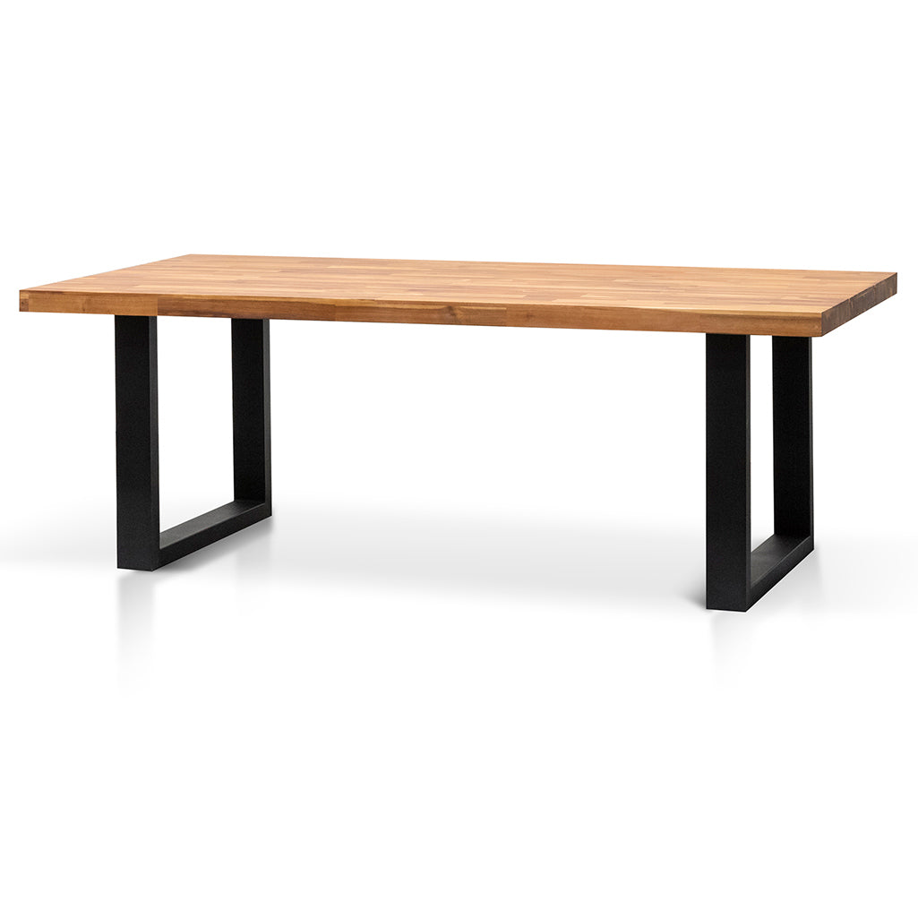 Linc 2.1m Dining Table - Natural with Black Leg