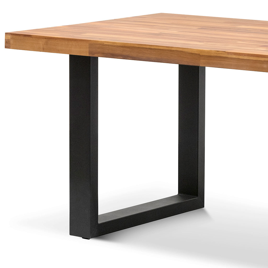 Linc 2.1m Dining Table - Natural with Black Leg