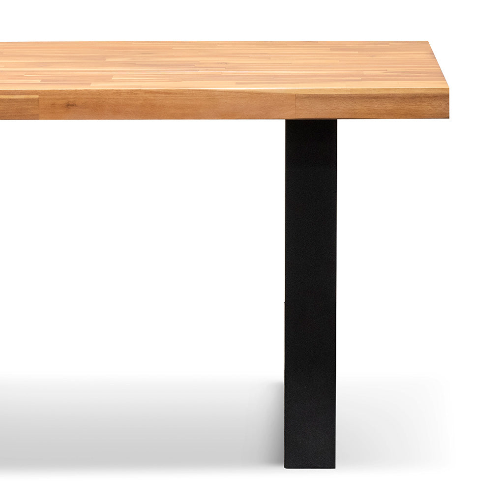 Linc 2.1m Dining Table - Natural with Black Leg
