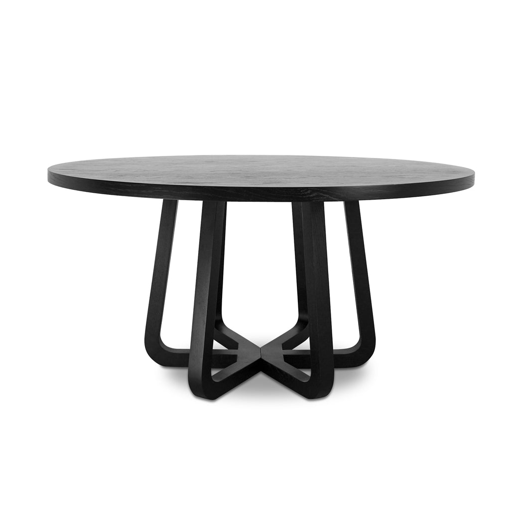 Alis Round Dining Table - Full Black