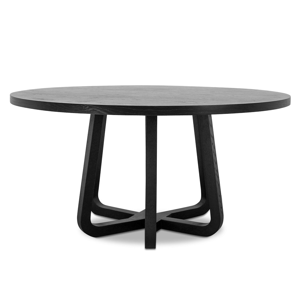 Alis Round Dining Table - Full Black
