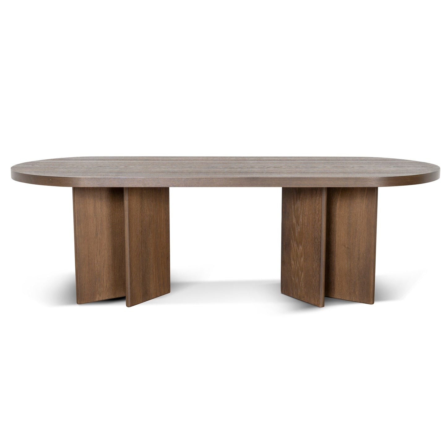 Lennox 2.4m Pill Shape Dining Table - Caramel Oak