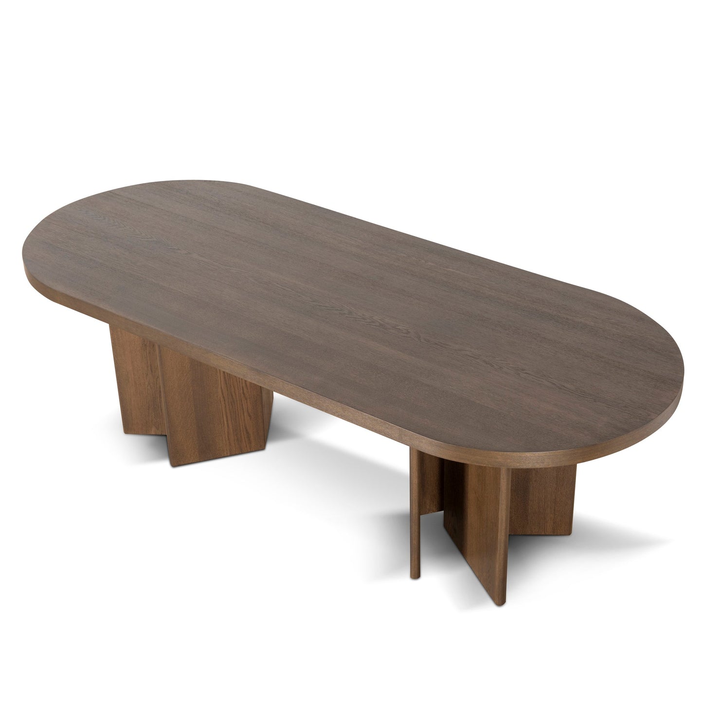 Lennox 2.4m Pill Shape Dining Table - Caramel Oak