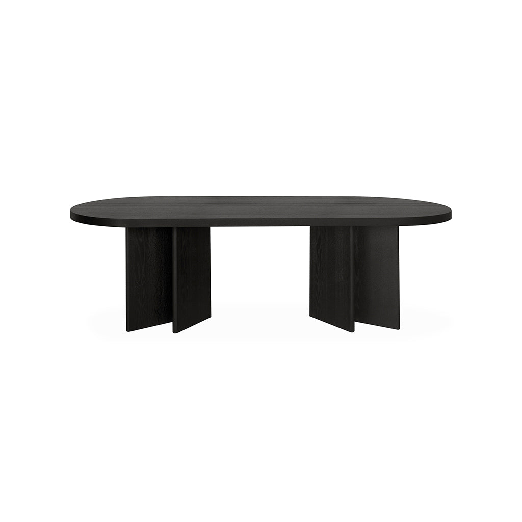 Lennox 2.4m Pill Shape Dining Table - Textured Espresso Black