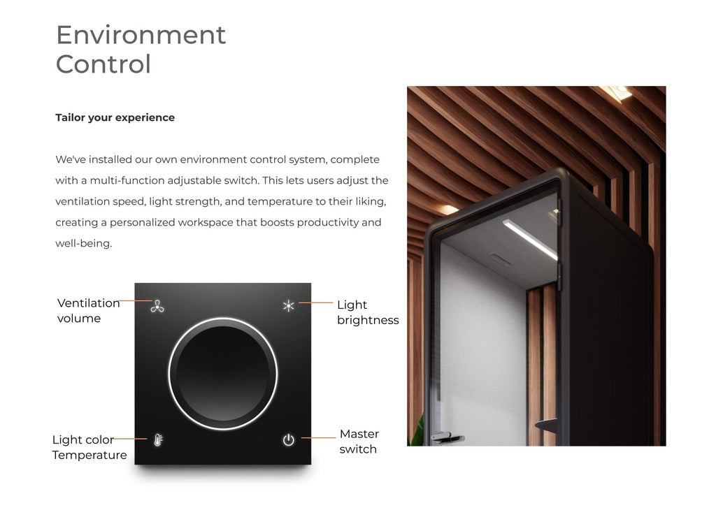 Evolve Medium Office Pod Black by Humble Office