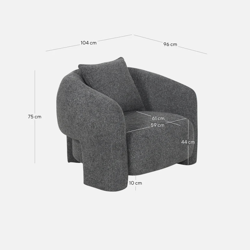 The Lennox Armchair - Coral Charcoal