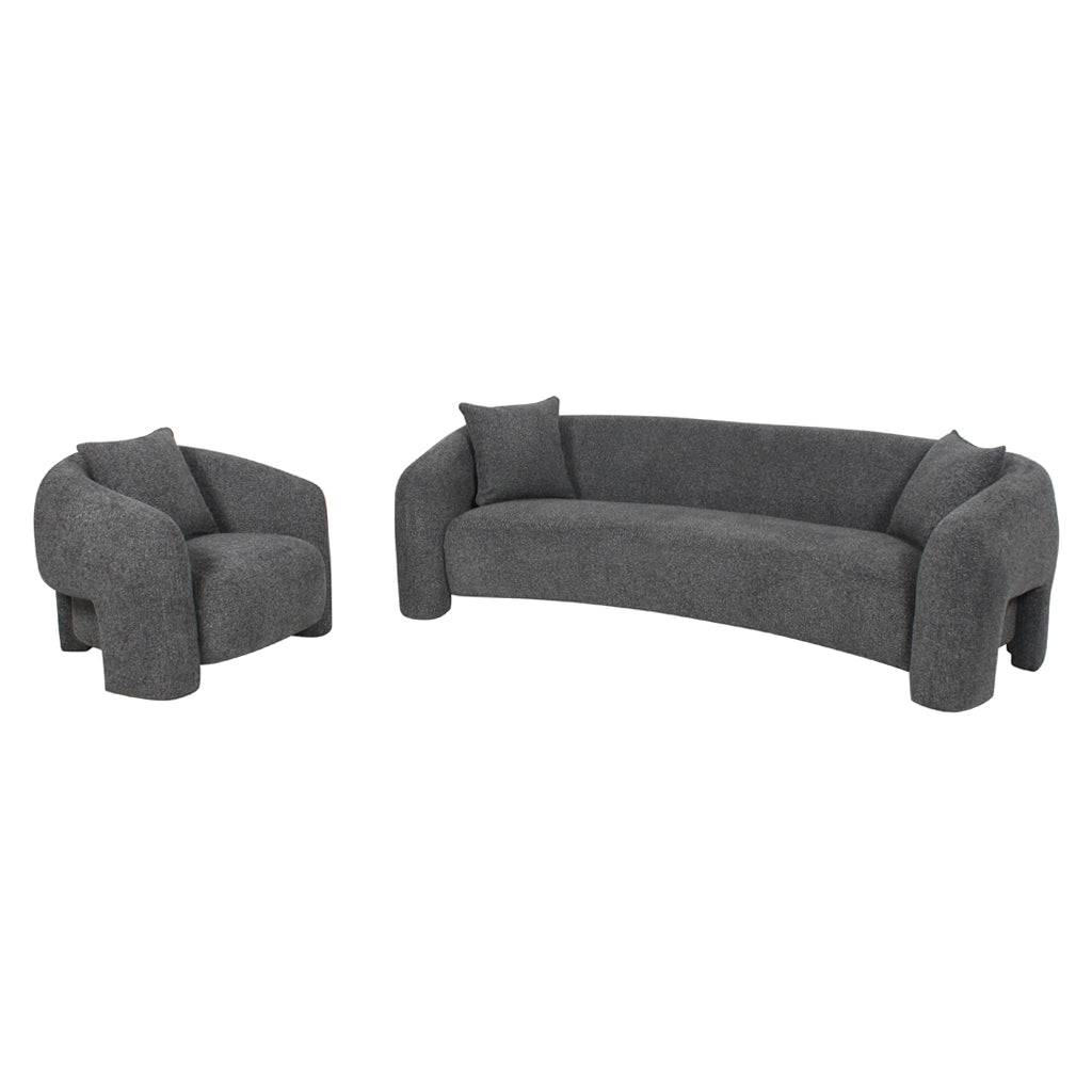 The Lennox Armchair - Coral Charcoal