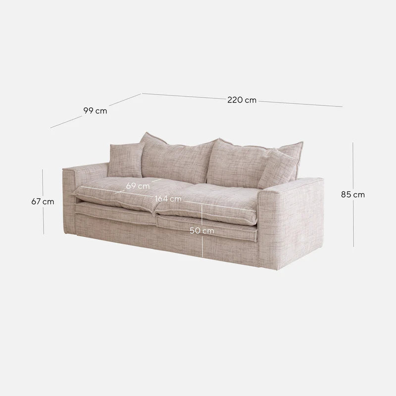 Hampton - 2 Seater Fabric Sofa - Cream
