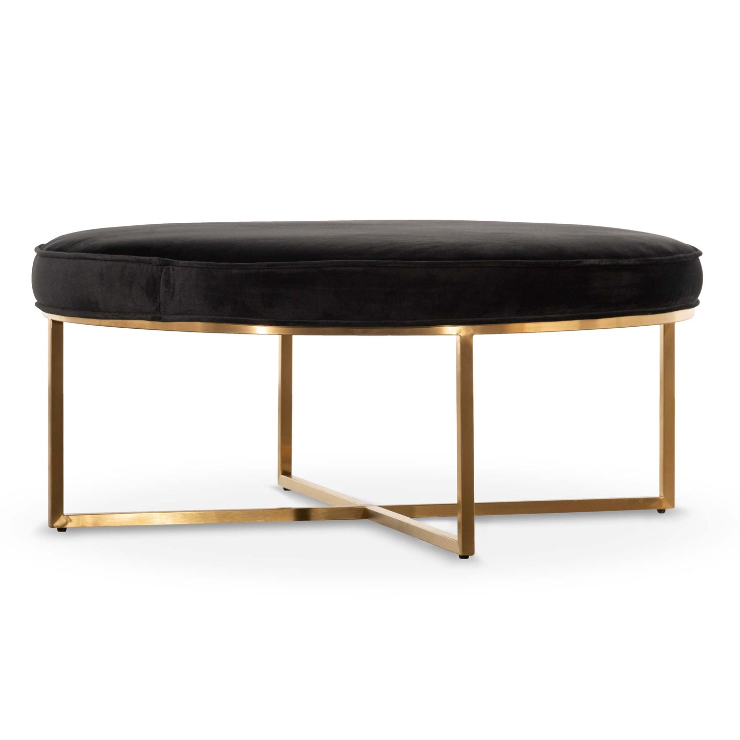 Sara 100cmx46cm Ottoman - Black Velvet
