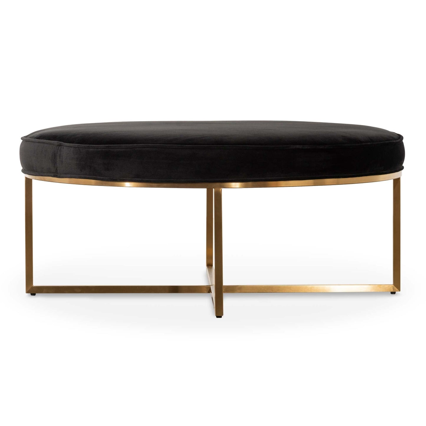 Sara 100cmx46cm Ottoman - Black Velvet
