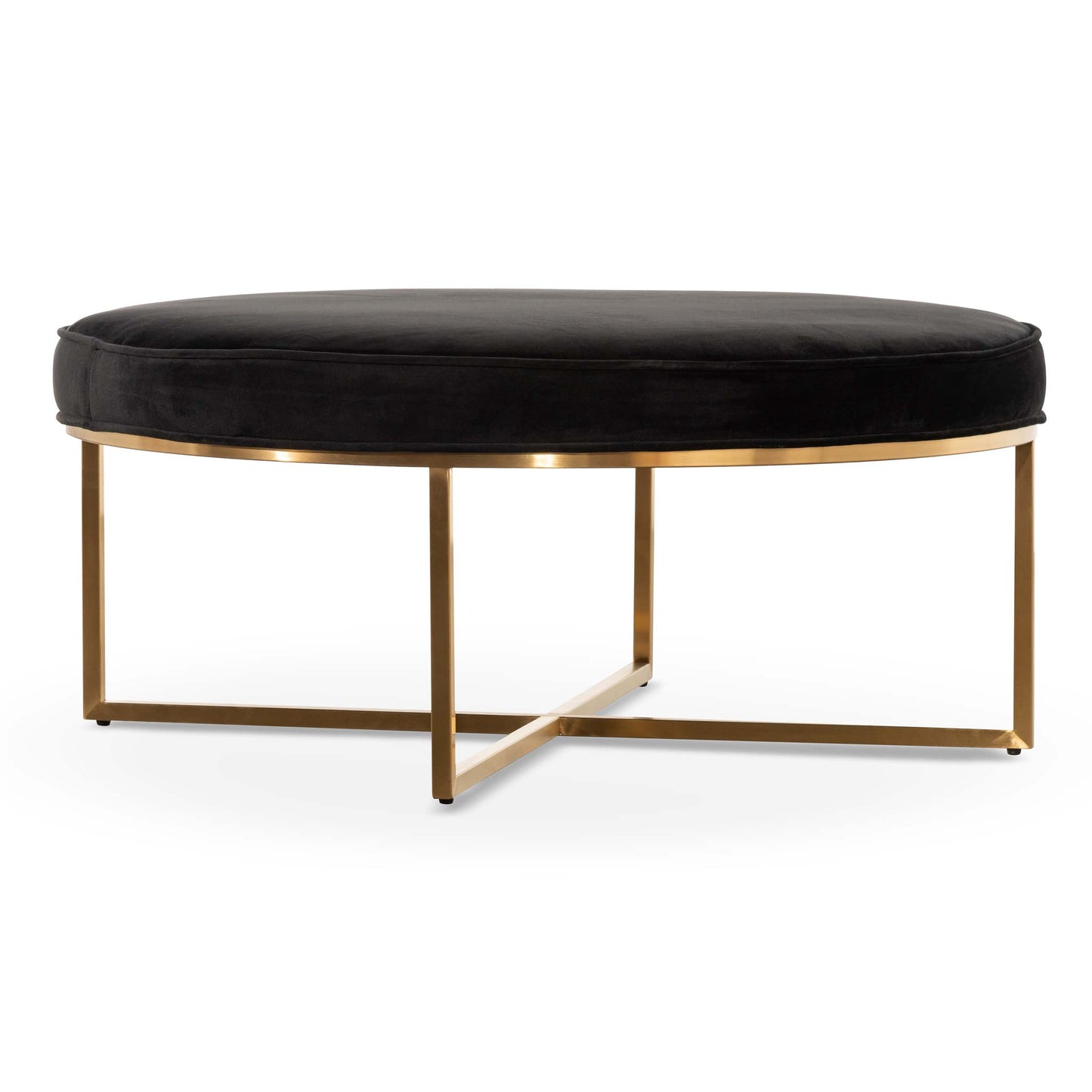 Sara 100cmx46cm Ottoman - Black Velvet