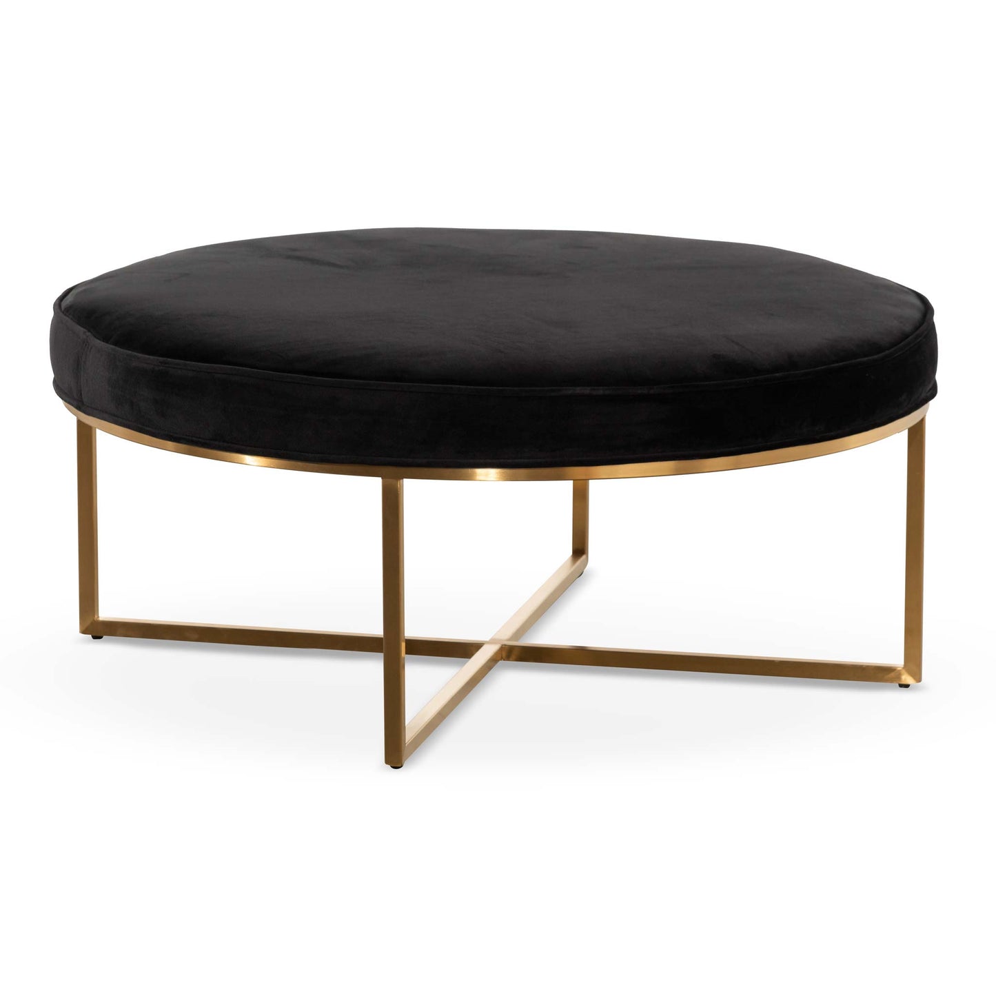 Sara 100cmx46cm Ottoman - Black Velvet