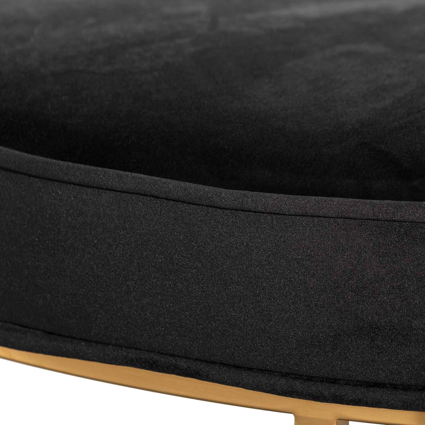 Sara 100cmx46cm Ottoman - Black Velvet