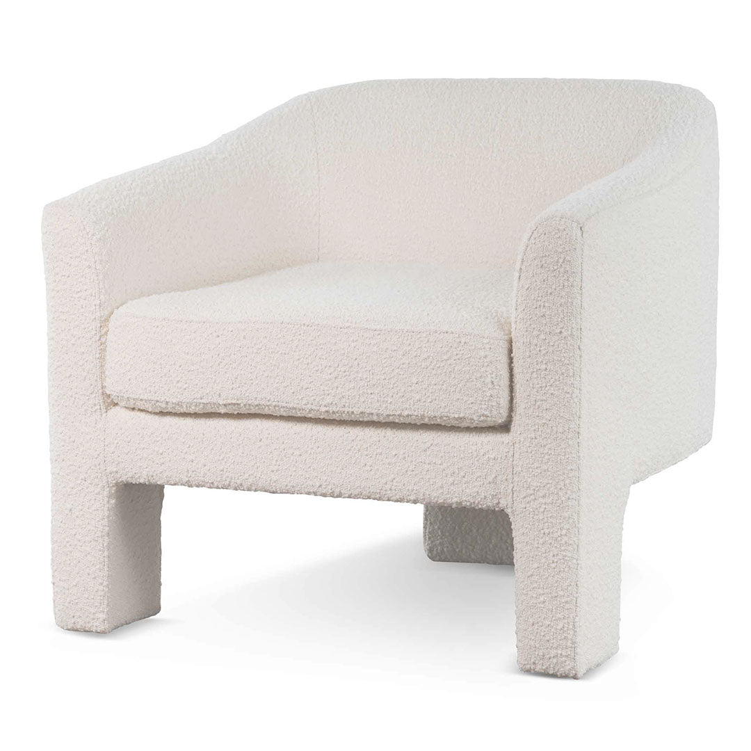 Nexus Fabric Armchair - Ivory White Boucle